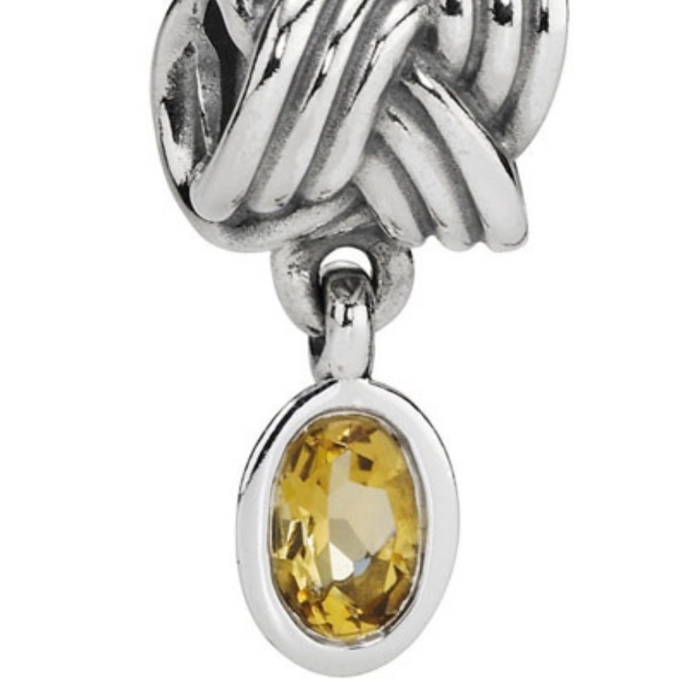 Pandora Sterling Silver & Bear Quartz Rope Charm